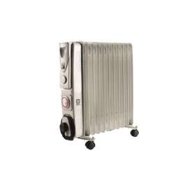PIFCO 203885 White 2.5kW Thermostat 24 Hour Timer 11 Fin Oil Filled Radiator 3 Heat Settings