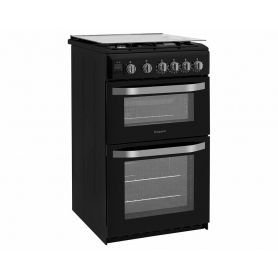Hotpoint HD5G00CCBK 50cm gas cooker double oven. - 0